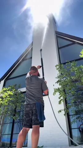 Major house wash, window clean and surface wash on this killer new custom home! #fyp #foryou #pressurewashing #windowcleaning #reels #satisfying #dirty #clean #soap #water #custom #Home #viral #contentcreator 