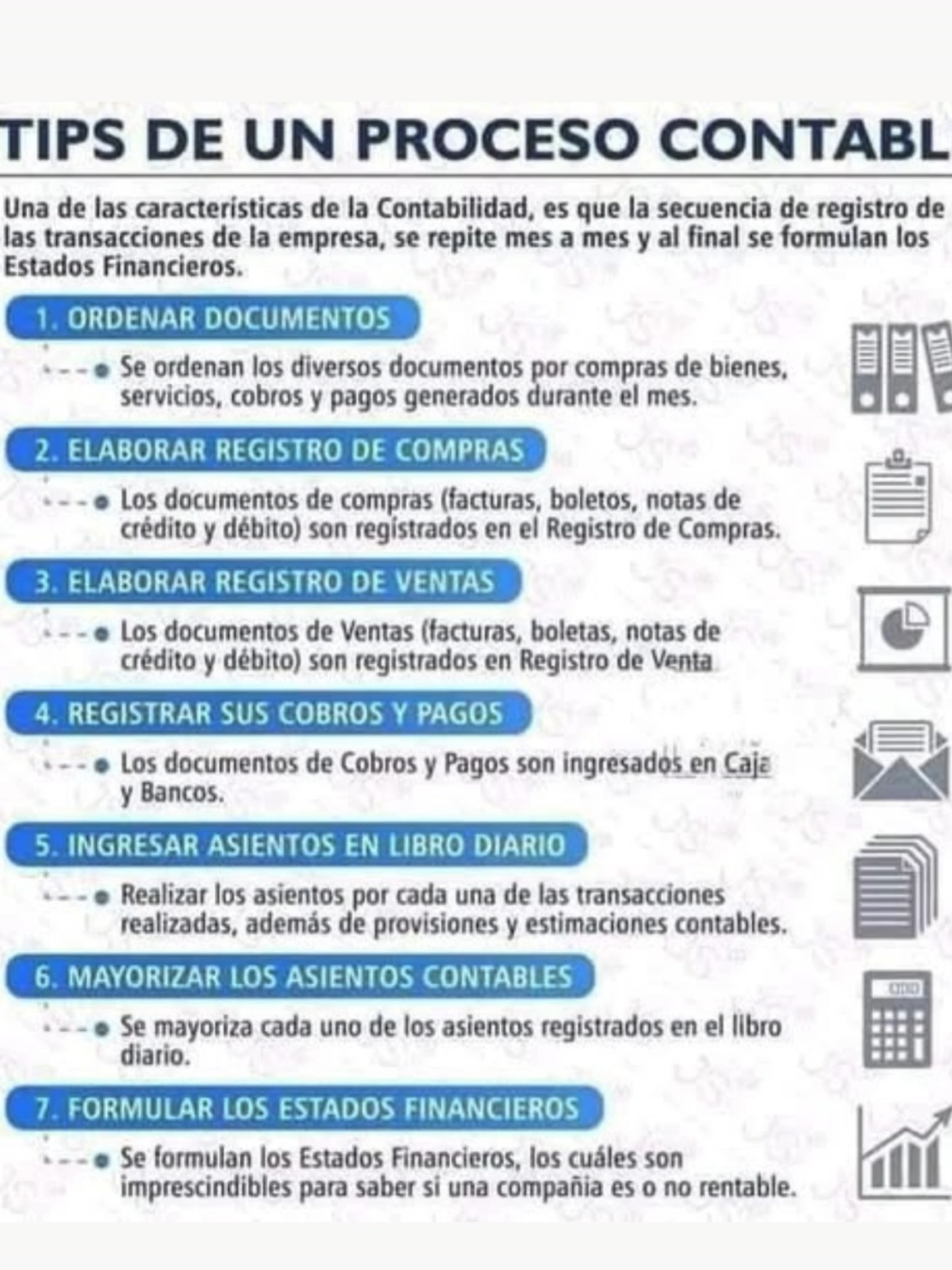 Tips importante de un contador primero ser ordenado concentración y las ganas de seguir aprendiendo con 6 meses trabajando eh aprendido hasta el paso 6 el último se encarga mi jefe algun dia se lo mostraré que por algo enseño  amis alumnos los balances asi que está en ti exigirle  en exigirle á veces no te quieren enseñar una por querer amarrarte a que te quedes aqui 🤣🤣🤣 pero mi jefe no es asi mira mi desempeño que va creciendo asi que con calma las cosas van en camino y con fé y Dios a mi lado todo irá bien GRACIAS POR BRINDARME SABIDURIA Y ESAS GANAS QUE TANTO AMO CONTABILIDAD 🔥❤📕📊😎🤟💪 ASI QUE NO TE PINTEN PAJARITOS 🕊