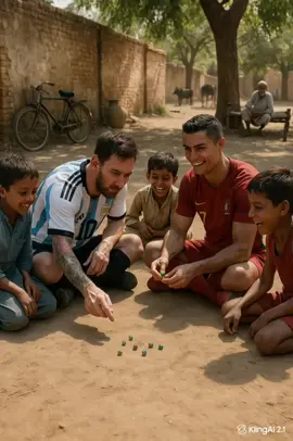 Ronaldo & Messi Playing Bantey (Marbles) in village #fyp #foryourpage #foryou #foryoupage #ronaldo #messi #village #messifunnymoments #ai #ronaldoedits #viral #funny #trending 