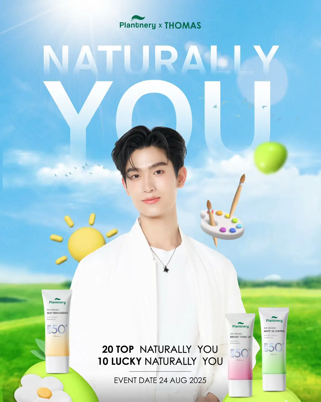 ⚡ ลุ้นเป็น 1 ใน 30 คนพิเศษ ที่จะได้ใกล้ชิด “โทมัส ธีร์ทัศน์” แบบเอ็กซ์คลูซีฟ กับกิจกรรม “PLANTNERY X THOMAS: NATURALLY YOU” ที่จะได้เข้าร่วมงานเปิดตัวสินค้าใหม่แบรนด์ Plantnery จากธรรมชาติไปกับโทมัส พร้อมเวิร์กช็อปสุดชิล 