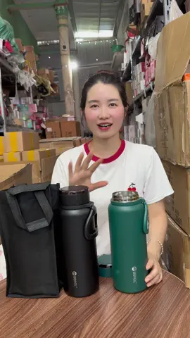 Bình giữ nhiệt nóng lạnh, đang có khuyến mại tặng kèm túi đựng nha mọi người