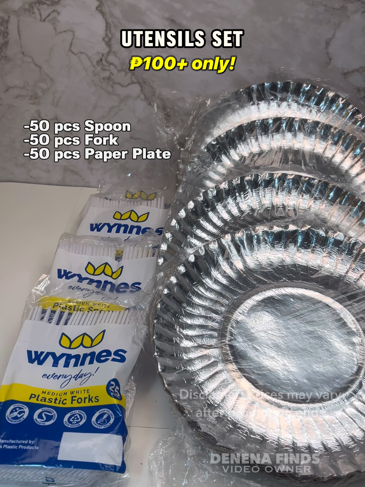 Handa nalang kulang, kumpleto na yung utensils mo dito mare! #utensils #utensilset #fork #spoon #paperplate #50pcsspoon #50pcsfork #50pcspaperplate  Disclaimer: Prices may vary after the promotion ends