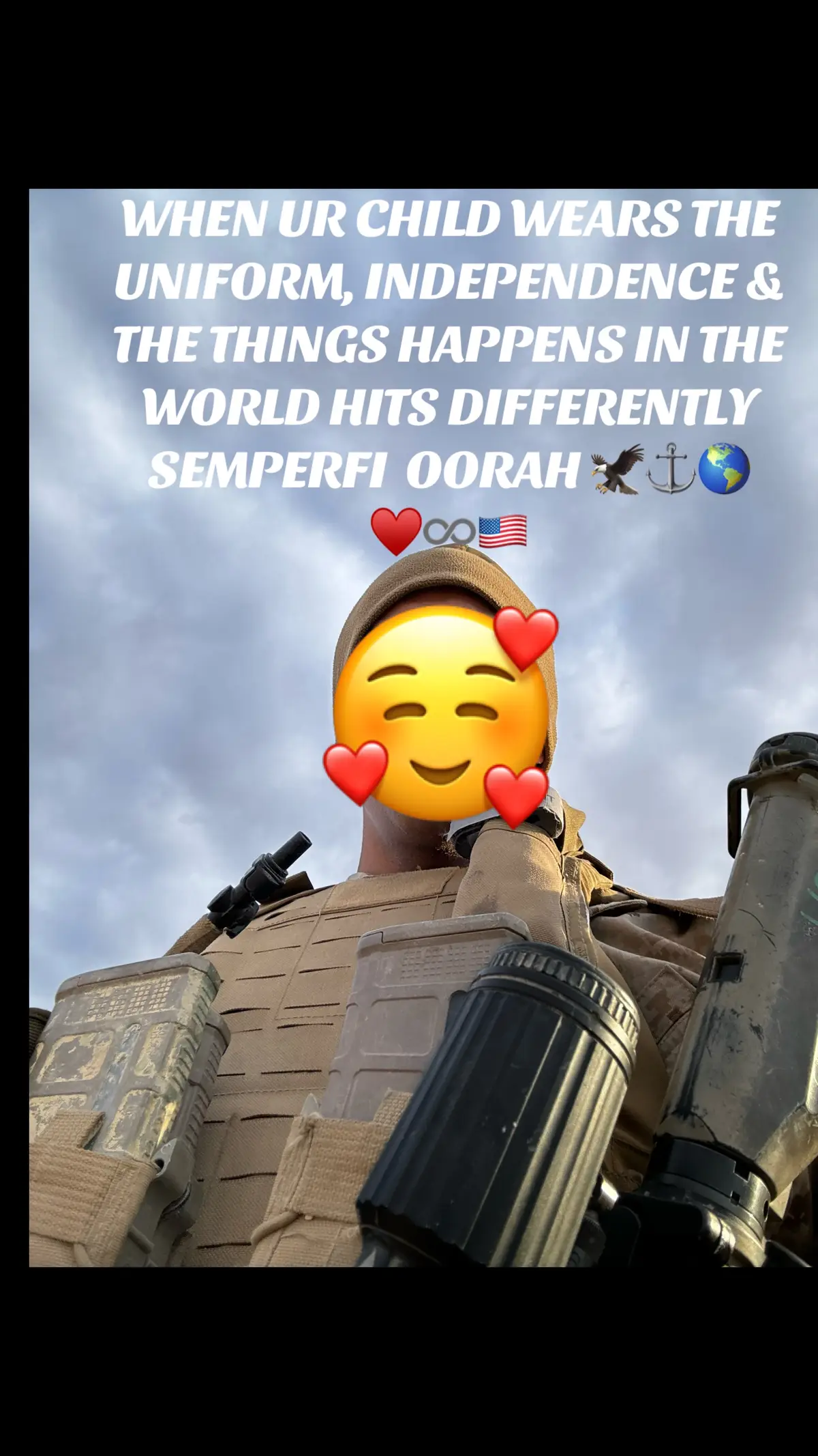 WHEN UR CHILD WEARS THE UNIFORM, INDEPENDENCE & THE THINGS HAPPENS IN THE WORLD HITS DIFFERENTLY  SEMPERFI  OORAH 🦅⚓️🌎 ♥️♾️🇺🇸 #marines #mom #Love #usmc #patriot #usa 