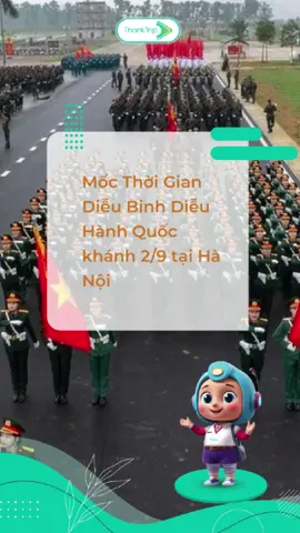 🇻🇳 Concert Quốc Gia đến rồi đây, lưu ngay lại lộ trình lễ diễu binh diễu hành Quốc khánh 2/9 tại Hà Nội bà con ơi! 🎖️ Sơ duyệt: ⏰ 21h00 ngày 27/8/2025 (Thứ Tư) ⏳ Dự phòng: ngày 28/8/2025 (Thứ Năm) 🎖️ Tổng duyệt: ⏰ 07h00 ngày 30/8/2025 (Thứ Bảy) ⏳ Dự phòng: ngày 31/8/2025 (Chủ Nhật) 🌟 Lễ kỷ niệm, diễu binh, diễu hành ⏰ Thời gian chính thức: 06h30, ngày 2/9/2025 (Thứ Ba) 📍 Địa điểm: Quảng trường Ba Đình và một số tuyến đường trung tâm Thủ đô Hà Nội #thanktrip #thoigiandieubinh #dieubinh2thang9 #quockhanh2thang9 #kyniem80namquockhanh