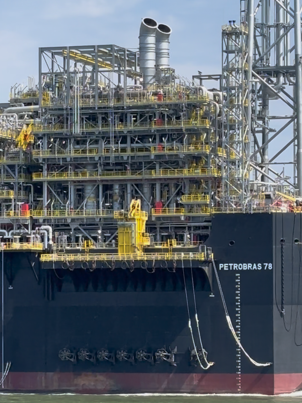 Petrobras 78 is an Oil service/FPSO (Floating Production Storage and Offloading) ship, built in 2025, and sailing under the flag of Liberia. It has an overall length of 350 meters and a beam of 35 meters, with a summer deadweight capacity of 322,844 tonnes. It is currently located in the Singapore Strait.  #FPSO #petrobras 