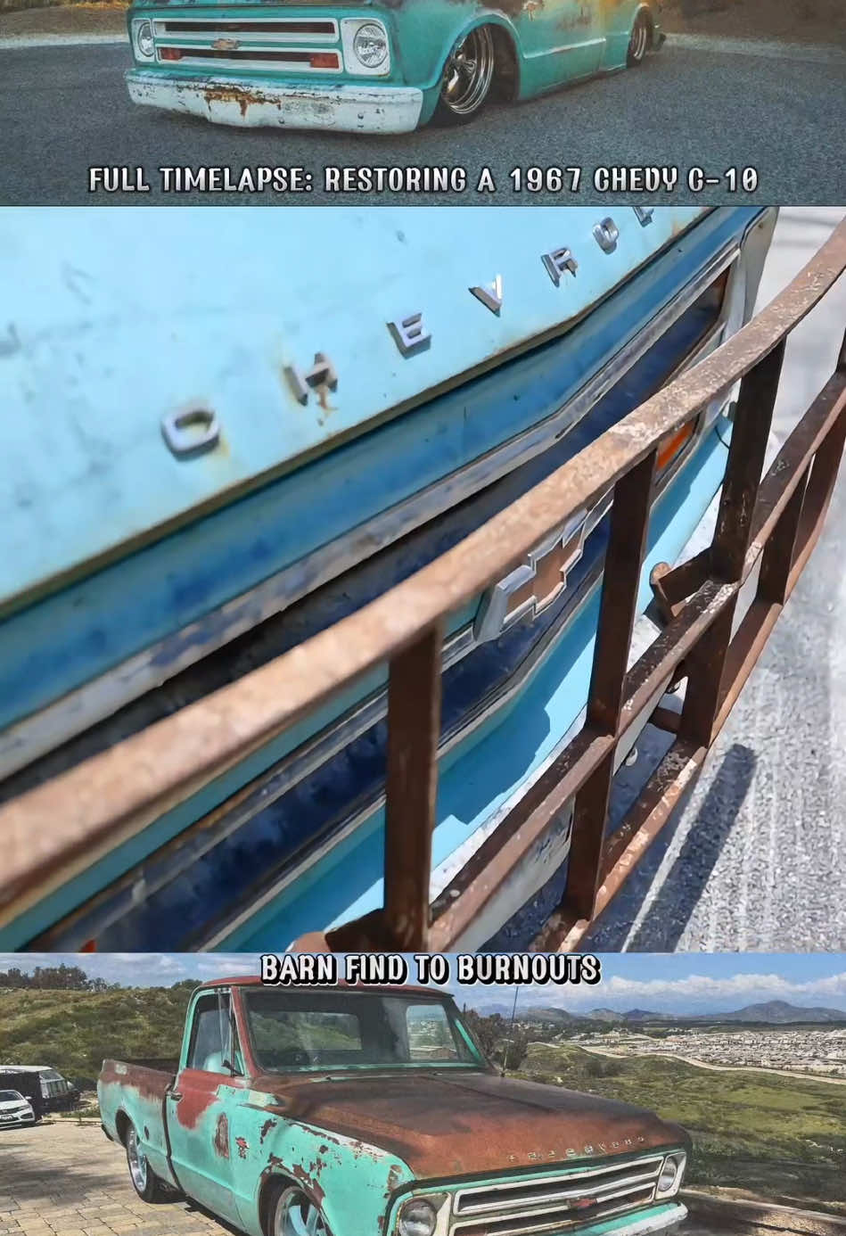 10 years forgotten. Brought back to life, bolt by bolt. From rust to rumble — this C-10 is ready to smoke tires. #C10Restoration #ChevyC10 #BarnFind #FullBuild   #TimelapseRestoration #RustToRiches #ClassicTruck   #Burnouts #BuiltNotBought #CarRestoration   #OldTruckNewLife #MuscleTruck #RestorationLife   #satisfyingbuilds 