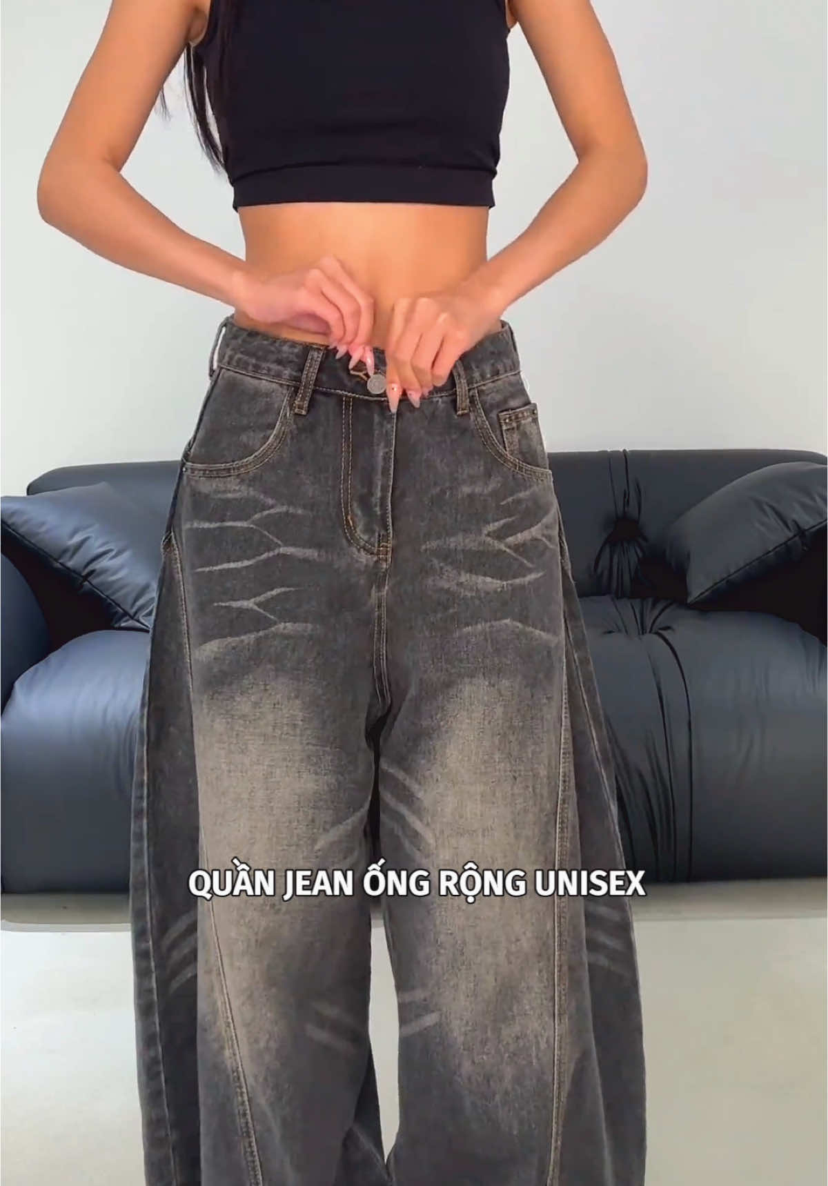 Quần jean nam nữ form rộng ống cong #goclamdep #foryoupage #LearnOnTikTok #xuhuong #viral #OOTD #outfit #jeans #denim #Wink 