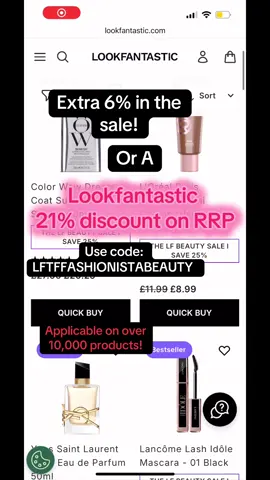 #ad Use code: LFTFFASHIONISTABEAUTY for an extra 6% discount in the sale. Applicable on over 10,000 products on the Lookfantastic website currently. Greater discount than the one online!  Affiliate link below: https://tidd.ly/44gHTOc Applicable on over 10000 products currently. Lookfantastic may change what is applicable at times.  @LOOKFANTASTIC #lookfantastic #teamfantastic #beauty #skincare #makeup 