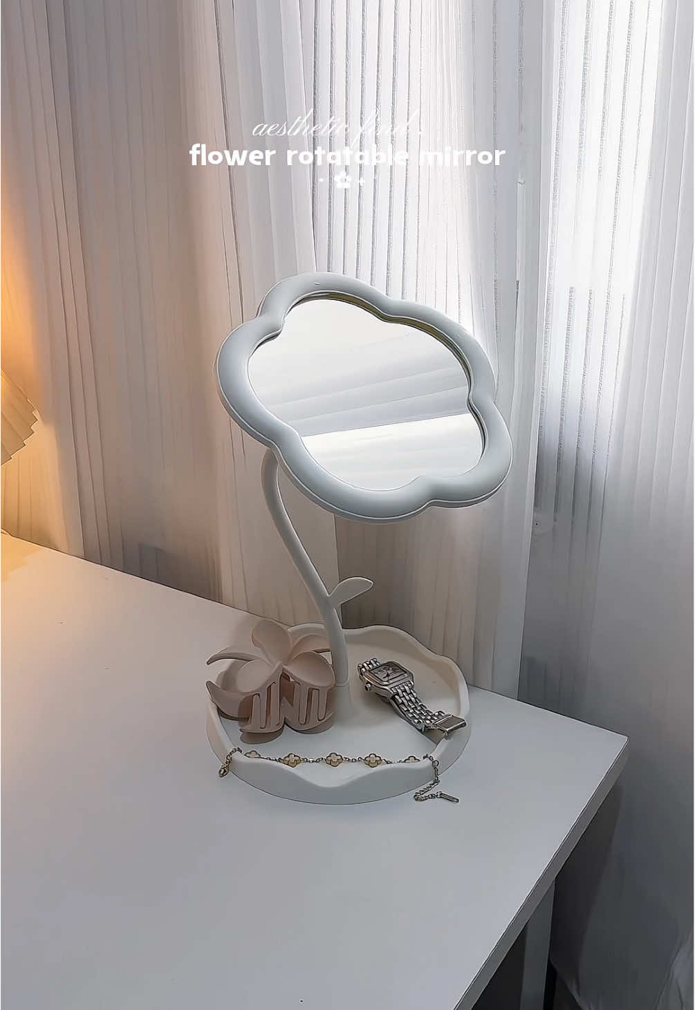 Aesthetic flower mirror!! 🤩🌸 #flowermirror #aesthetic #finds #tablemirror #mirror 