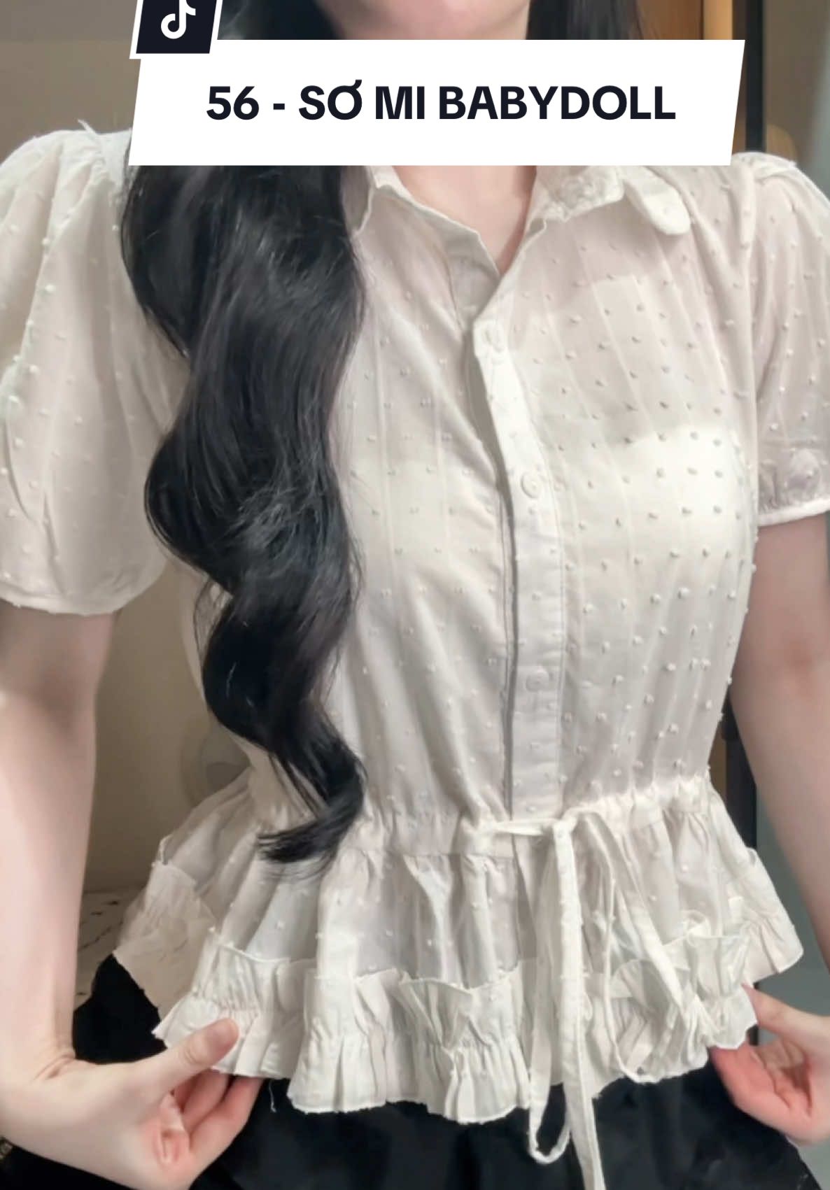 Áo sơ mi babydoll thắt eo #xuhuong #somi #sominu #babydoll #somibabydoll #stdesign 