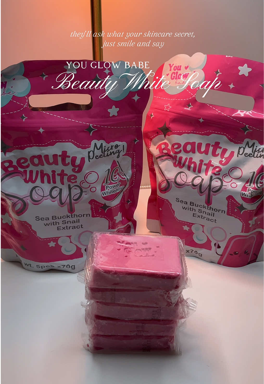 your glow era starts here you glow babe beauty white soap💖🎀 #whiteningsoap #niacinamidesoap #beautywhitesoap #youglowbabe #skinwhitening #soap #fyp #trending #viral 