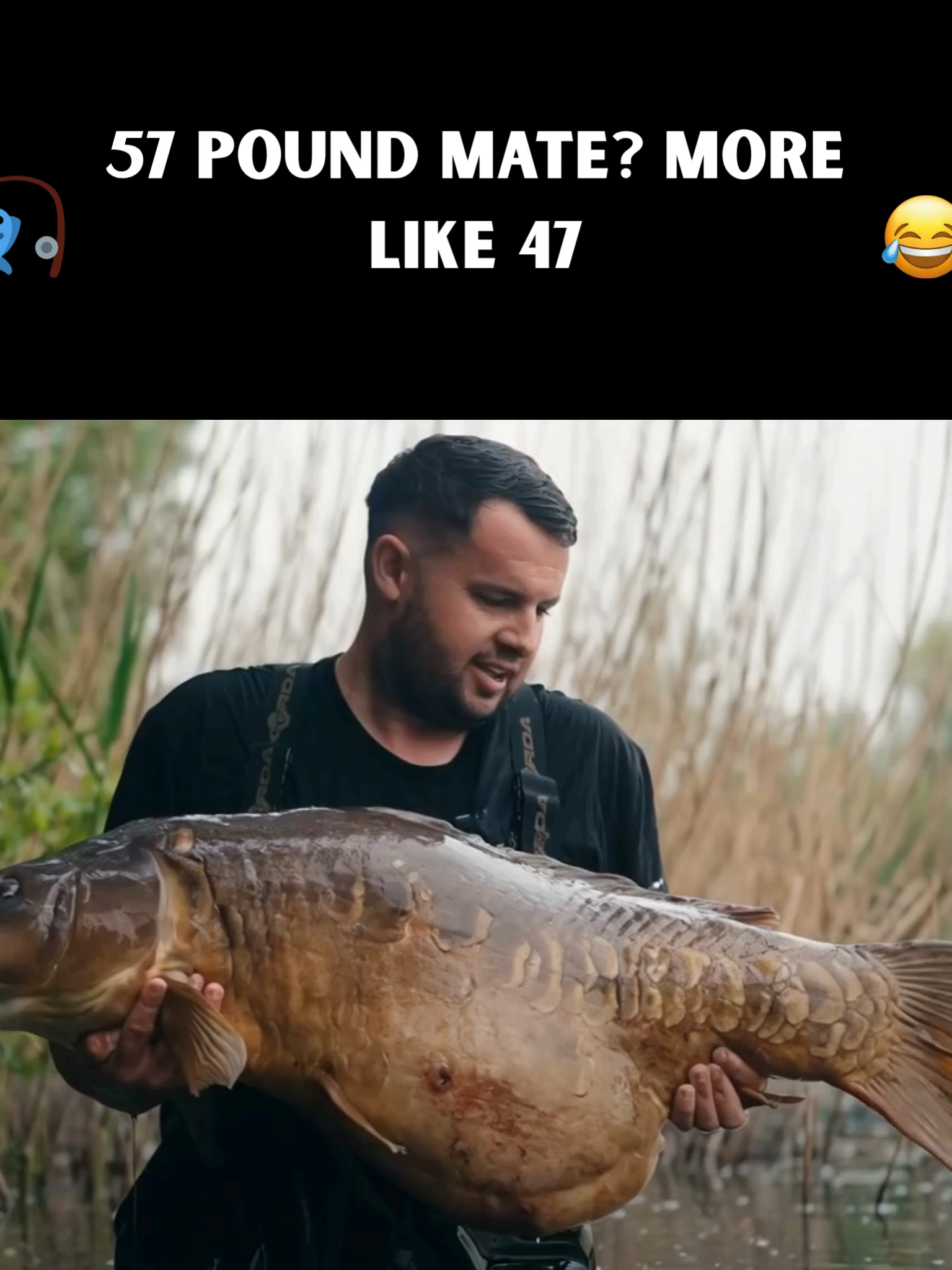 57 pounds, mate?  More like 47 now... 😏🎣💨#carpfishing #CarpFishing #carpfishinguk #fishingtiktoks #fishing #carpy #carp #angling #nature #fyp