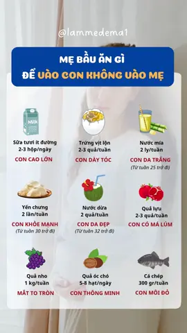 Những món ăn vào con nhưng không vào mẹ, mẹ bầu không lo tăng cân #lammedema #mangthai #mebau #mevabe #nuoicon #xuhuong 