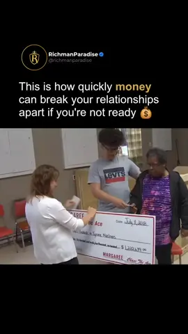 If you're not ready to receive money, then it will destroy you 💸 Barbara Redue got her nephew to sign her lottery ticket for good luck—but she never imagined she'd win the $1.2 million jackpot 🤑 and have to split that insane amount with him. After the win, it went from smiles and celebration to lawyers and a greedy money fight. What started as a joyful moment turned into a nightmare. She never expected to hit the jackpot—she was only aiming for the small consolation prize. But the moment they hit big, the family tore apart 💔 #lottery #jackpot #millionaire #money #getrich #wealth #success #getrich  Credit: CBC News / YouTube