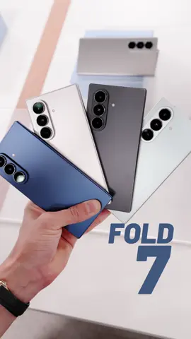 Here's the NEW Samsung Galaxy Fold 7 in every single colour way - Blue Shadow, Silver Shadow, Jet Black, and Mint (Online Exclusive) It's now 26% thinner than the last gen at 8.9mm folded and 4.2mm unfolded. It also shares the same 200MP main camera as the S25 Ultra!  Who is picking one up? @Samsung Canada a #smartphone #fold7 #samsung #samsungfold7 #galaxyfold7 #galaxyunpacked #Tech #technology #unboxing
