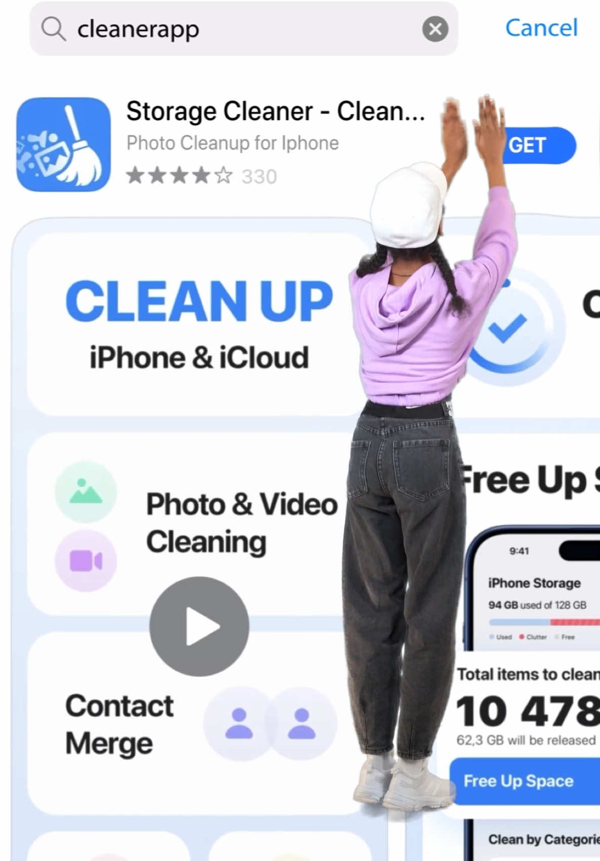 Free up space in seconds with Cleaner app 🧼📱 One tap. Instant results. Try it now – your phone will thank you. #cleanerkit #phonecleaner #storagefull #cleanupphone #fasterphone #speedupdevice #cleanyourphone #androidtips #iphonetips
