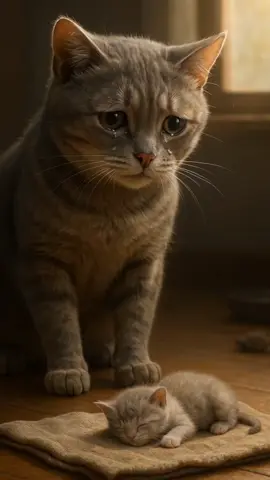 kucing sedih menangis  #kucing #kucingsedih #ai #fyp #kucingtiktok 