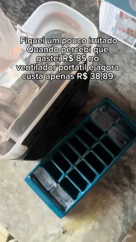 Além de ventilar, ainda solta umidade e dá pra colocar gelo 😳❄️💨 #barato #ventilador #umidade #gelo #ar #calor #vantagens #ventila #foyou #agua 