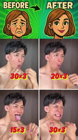 4 TYPE face exercise‼️ . . #face #faceexercise #exercise #fyp #おすすめ #おすすめにのりたい #バズる #Fitness #bodybuilding 