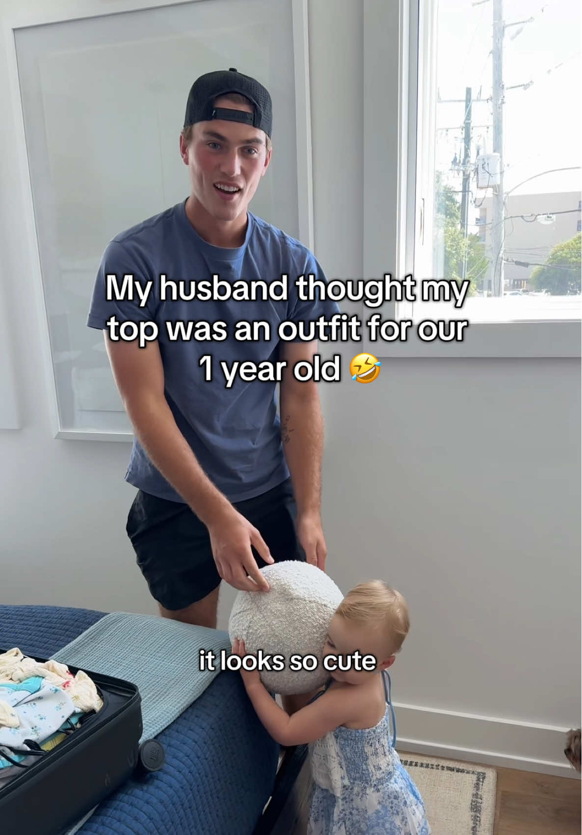This is what happens when you let your husband dress her 😂😂💀 #babygirl #dadsoftiktok #couple #couplegoals 