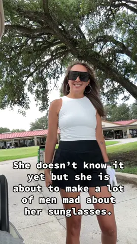 I just made a funny little TikTok and they are mad about my sunglasses lol skirt in the orange shopping cart lol  #OOTD #golftiktok #golfhumor #golf #sunglasses #girlswhogolf #golftok 