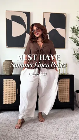 My favorite linen pants that I wear on repeat during the summer! ☀️ Linen doesn’t really stretch so I love that these are cut flowy and oversized for these thighs 👏  So many ways you can style these I also love them for travel since they are so comfy, I wore them on the plane coming home from Vegas!  Shop these pants and outfits in my LTK!  #linenpants #SummerFashion #summerfinds #amazonprimedaydeals #vacationoutfit #summeroutfitideas #summeroutfits