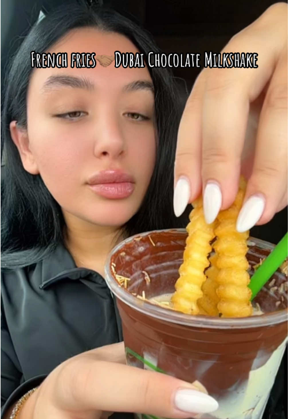 Fries 🍟 + Dubai chocolate milkshake 🥤 = the ultimate @SHAKE SHACK duo 😮‍💨 The crunch, the slurp, the satisfaction. Just vibes, no talking. #ASMRHeaven #frenchfry #fries #mukbang #dubaichocolate #dubaichocolatemilkshake #shakeshack #viral 