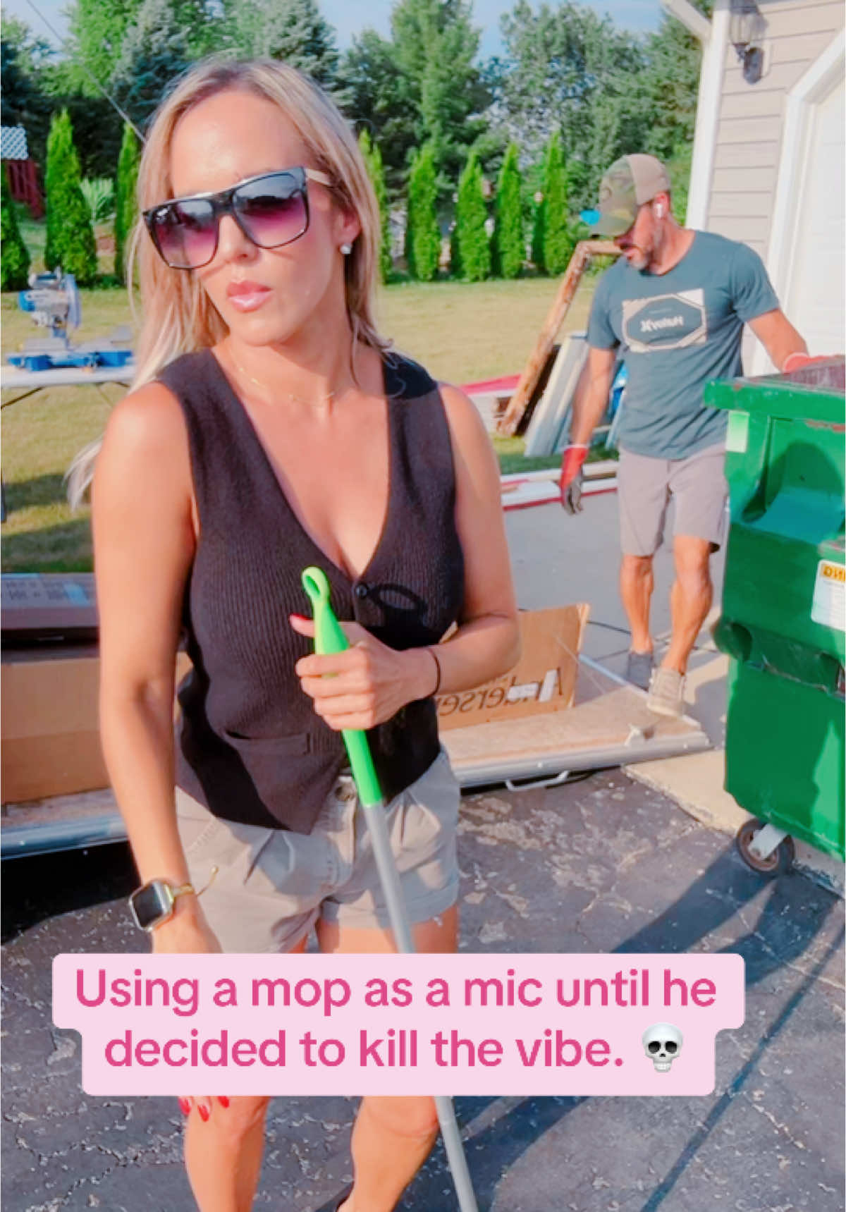 R-E-S-P-E-C-T… apparently I don’t get any when I mop like this. 😂 #married #husbandandwife #husbandwife #marriedlife #respect 