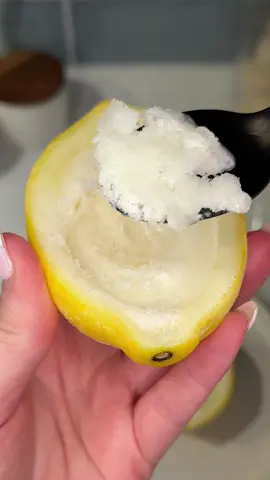 viral lemon sorbet recipe 🍋🍦 Ingredients: 1 lemon (juiced) 1/4 cup lemon lime @OLIPOP  1/4 cup heavy whipping cream 2-3 tbs sugar Instructions:  Slice lemon lengthwise. With the back of a small spoon, scoop lemon out of rind and set aside. In a small bowl, combine soda, heavy whipping cream, sugar, and juice from lemon. Mix until well combined and pour mixture into hollowed lemon slices. Set filled slices in storage container and freeze overnight. Scoop and enjoy! 😋 #olipopsummer #guttok #olipoparmy #easydessert #EasyRecipes #viralrecipe #asmrfood #foodhacks #lemon #creatorsearchinsights 