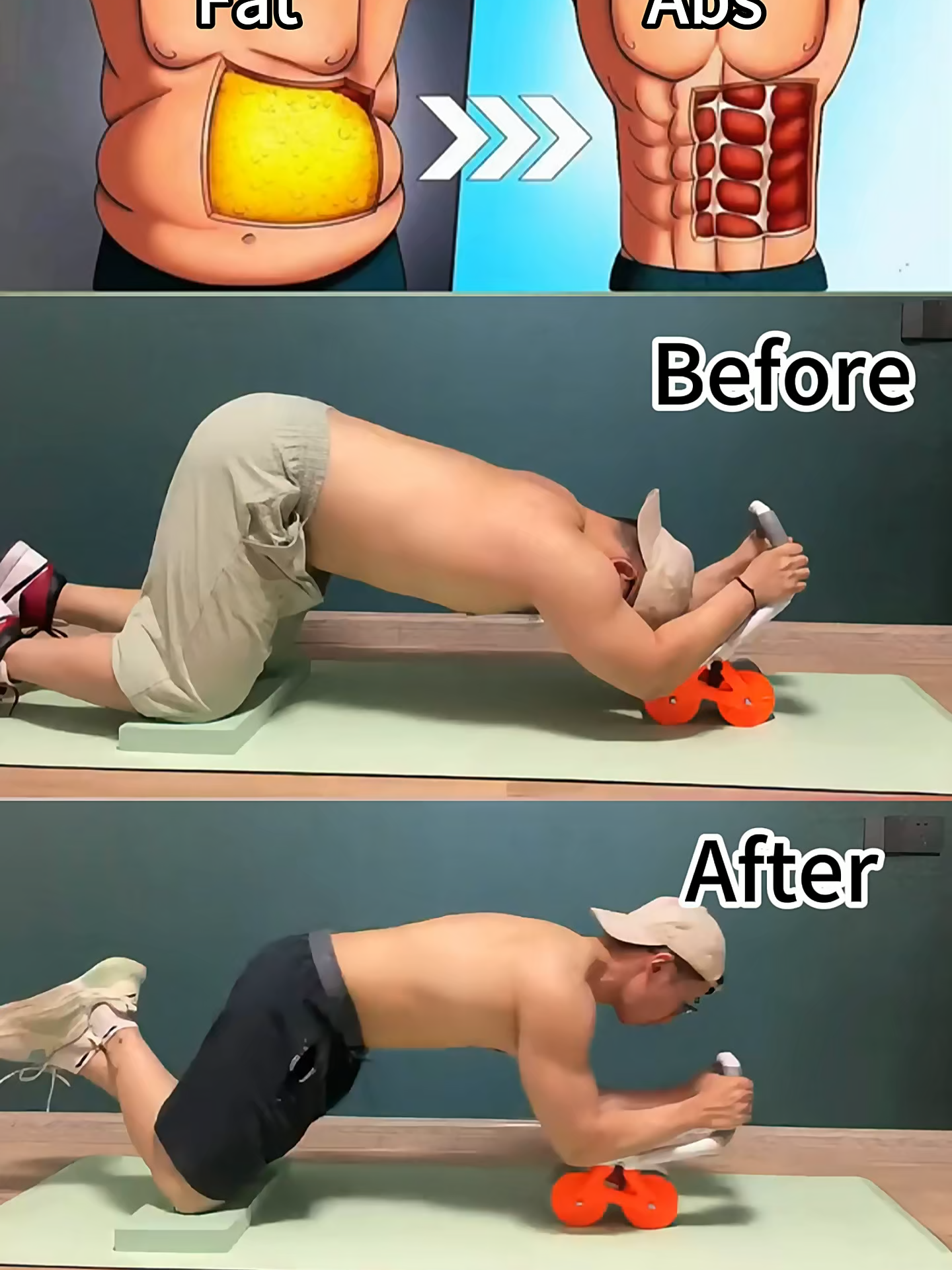 Ab Wheel Workout, High-Fat-Burning Efficiency!#abworkout #CoreWorkout