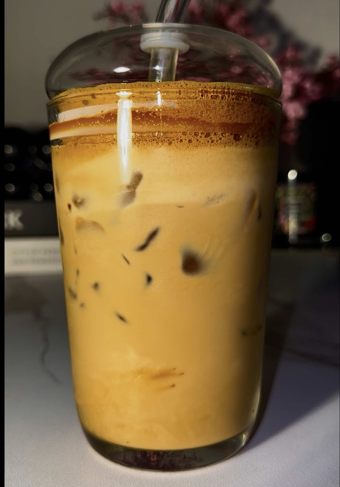 TORANI WHITE MOCHA LATTE!!🤎🧸 1 tbsp Nescafé Instant Coffee 1 tbsp Torani white mocha sauce + water mix well with a forther Add ice and 4oz milk of choice, I used whole milk For top creamer: 1tbsp heavy creame 1tbsp coffee mate hazelnut creamer  ENJOYYY!!!😋 #coffee #coffeetiktok #coffeetime #fyp #fypシ #foryoupage #asmrvideo #viral #trendy #CapCut #satisfying #satisfyingvideo #latte #views #icedcoffee #asmrsounds #viraltiktok #creatorsearchinsights #chobanicreamer #honeylatte #teddylatte #maplesyrup #coffeeathomeisthebest #coffeetok #coffeerecipes #coffeetalk #coffeelover #coffee #squidgame #squidgamenetflix 
