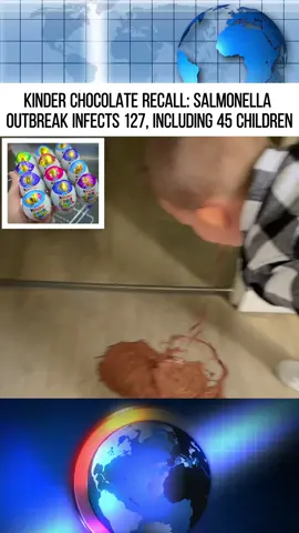 KINDER CHOCOLATE RECALL: SALMONELLA OUTBREAK INFECTS 127,INCLUDING 45 CHILDREN#fypシ #foryoupage #news #news #foryou #usa #recall 