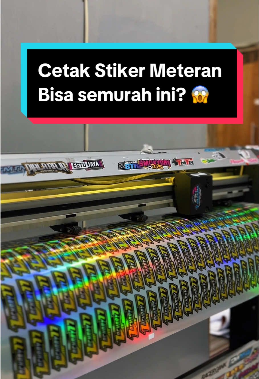 Cetak stiker meteran bisa dapat semurah ini di TMTN? 😱 #tmtnsupply #stikercustom #customstiker #stikerhologram #stikerlabel #cetakstiker #fypシ゚ 