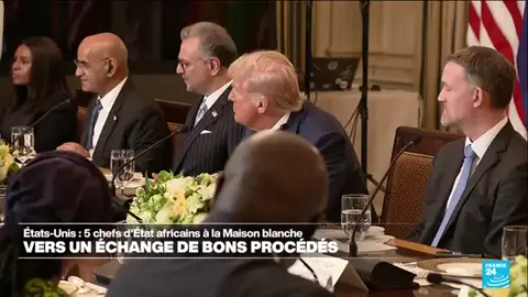 ACTU USA 🇺🇸 - AFRIQUE 🌍: Donald Trump évoque la question des minerais avec cinq présidents africains à la Maison Blanche. Donald Trump a reçu mercredi à la Maison Blanche les présidents du Liberia, du Sénégal, de Mauritanie, de Guinée-Bissau et du Gabon. Le président américain, qui prône une diplomatie basée sur des principes transactionnels, a notamment tenu à évoquer la question des minerais que possèdent ces pays africains ( f24)