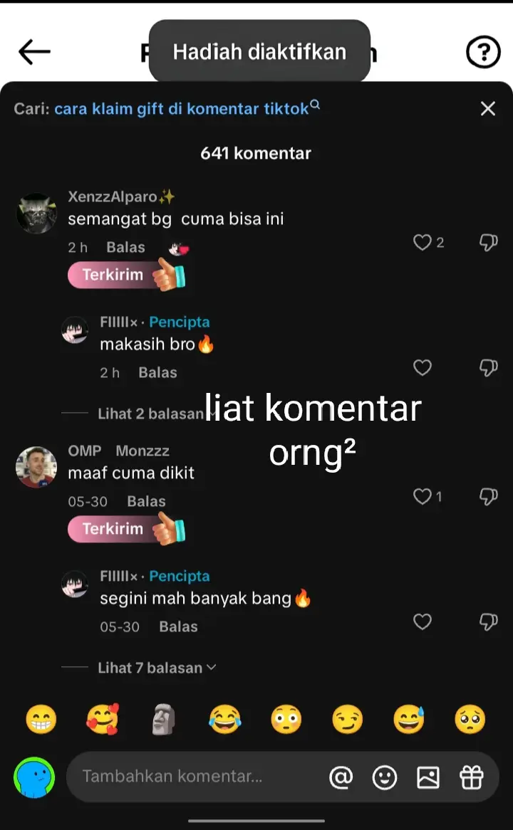 Alhamdulillah bisa diaktifin semoga aja bisa ngerasain digif dikomentar, semoga ada orang baik#fyppppppppppppppppppppppp#masukberandafyp#gifkomentar