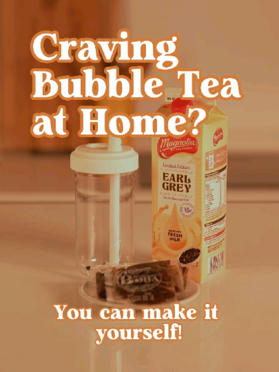 Making bubble tea has never been easier or cheaper with Magnolia's Earl Grey flavoured milk 🧋 Follow our simple steps and make yourself a cup in the comfort of your own home! 🏠💖