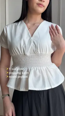 eh eh ada yang baru nih? cuma 149k aja loh 🤭 #fyp #fashiontiktok #OOTD #fitcheck #outfitideas #peplumtop #blousemurah 