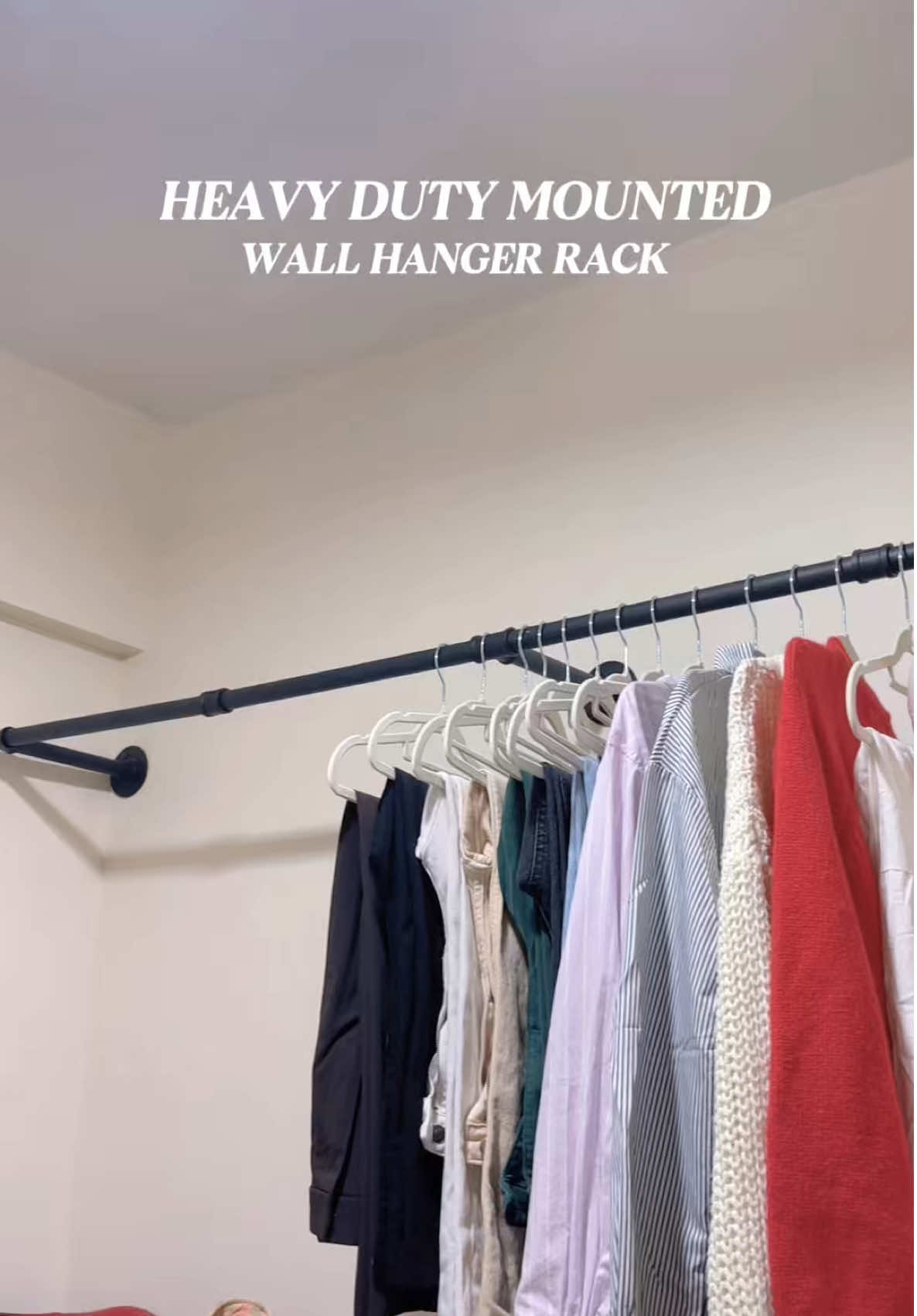 Ang ganda nito solid ang metal at mabigat, madali lang ikabit!!   #hangingrack #wallmountedhangerrack  #sampayan #hangiran #metalhangerrack #homefinds #heavyduty 