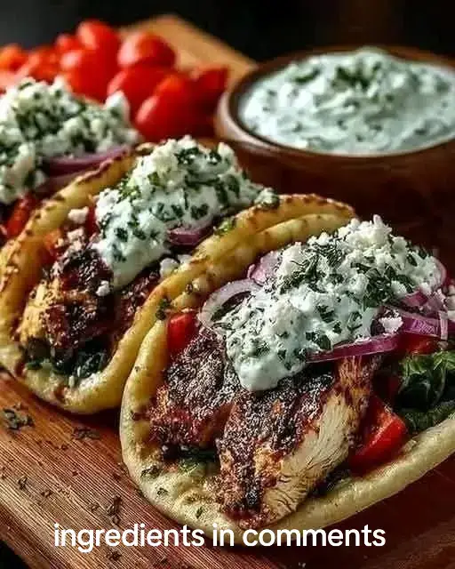 Greek-Style Chicken Gyros with Homemade Tzatziki Ingredients: For the Chicken: 2 boneless, skinless chicken breasts 2 tbsp olive oil 1 tbsp lemon juice 2 cloves garlic, minced 1 tsp dried oregano Salt and pepper to taste For the Tzatziki: 1 cup Greek yogurt 1/2 cucumber, grated and drained 1 tbsp lemon juice 1 clove garlic, minced 1 tbsp fresh dill, chopped Salt and pepper to taste For the Gyros: 4 pita or flatbreads Sliced tomatoes, onions, and lettuce for garnish Preparation: For the chicken, combine olive oil, lemon juice, garlic, oregano, salt, and pepper in a bowl. Add chicken and marinate for 30 minutes. For the tzatziki, mix Greek yogurt, grated cucumber, lemon juice, garlic, dill, salt, and pepper in a bowl. Chill. Grill or cook chicken in a skillet for 6-7 minutes per side until fully cooked. Slice thinly. Warm pita or flatbreads and fill with sliced chicken, fresh veggies, and tzatziki sauce. Serve and enjoy!