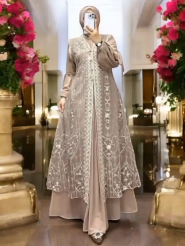 Gamis Burgundy Naura Dress Gamis Brukat Pesta Mewah Bahan Ceruty Babydoll Mix Outer Brukat Gaun Kondangan Wanita Terbaru #gamisbrokat #gamiskondangan #gamislebaran #gamispesta #dressgamis #fashionmuslimah #fashionwanitamuslimah 