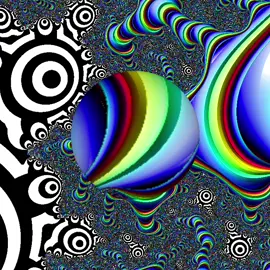 Soak up the summer vibes with a fractal 🎈🌞🌹🎵 #digitalart #funky #fractal #vibes 