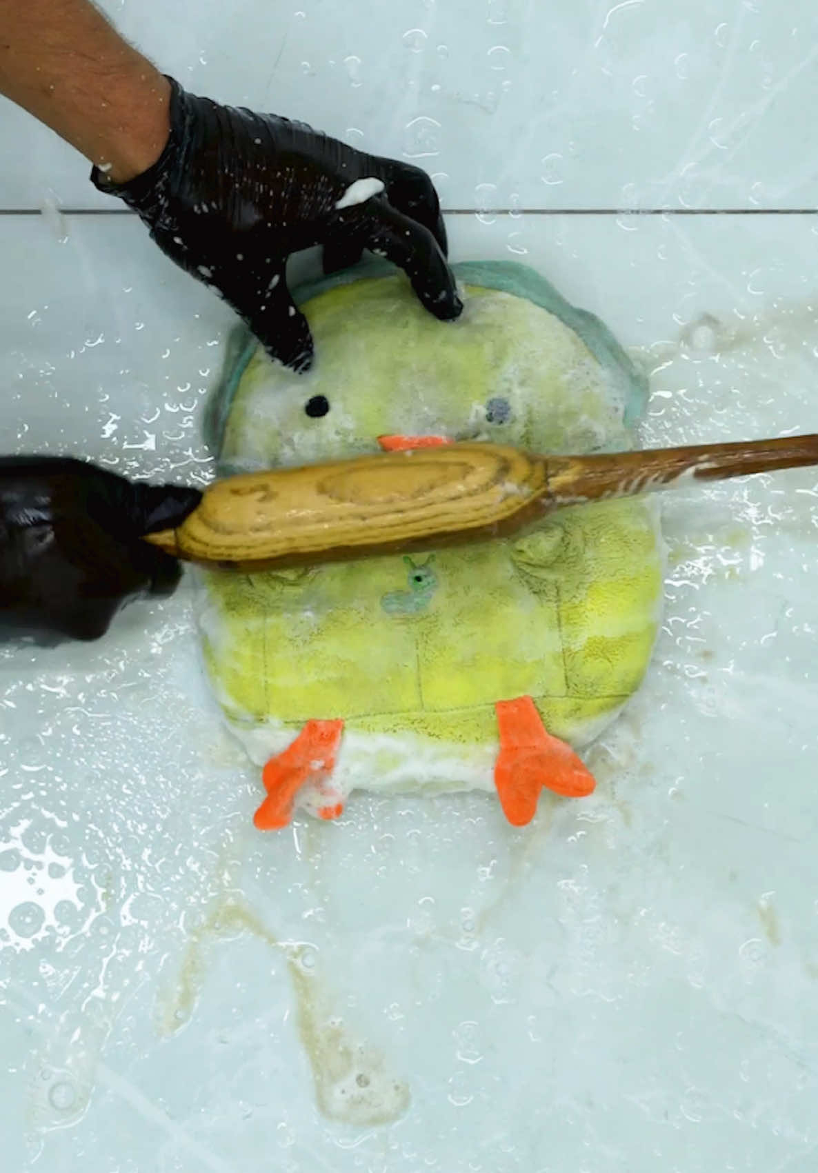 🐤 Dirty Yellow Plush Chick Gets Deep Clean! 💦🪄#asmr #satisfying #Tatcha 