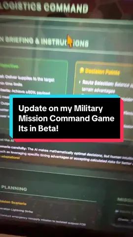 Update on my Military Command #game - it’s being tested by my students in my #military AI in #logistics #class today. #strategy #ai #chatgpt #generativeai #tech #stem #learnwithmyra#fyp #games #game 