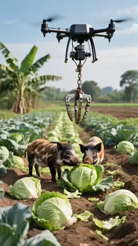 Drones and wild boars that destroy crops #RuralLife #SmartAgriculture #AgriculturalTradition #CreativeInspiration