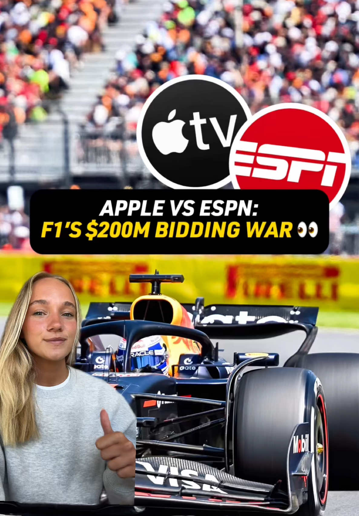 Apple is challenging ESPN to be THE Formula One broadcaster in the United States 📺 #greenscreen #formula1 #appletv #espn #f1 #f1themovie 