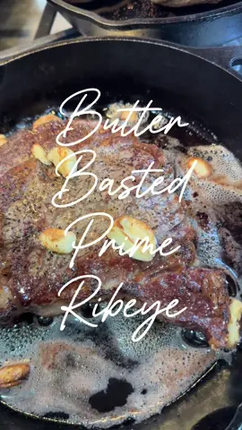 Butter Basted Prime Ribeye #steak #ribeye #ribeyesteak #primebeef #food #fyp #foryoupage 