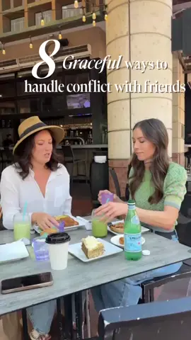 8 ways to navigate tension with grace and composure: 1. Choose your battles. Not every frustration needs to be voiced. Pause and ask: will this still matter in a month? If it doesn’t cut at the core of your trust, it might be kinder to let it go. 2. Keep conflict about the person in front of you. Handle issues directly with the friend involved. don’t let it become about other people or slip into gossip. Respect means addressing concerns privately, without dragging others in. 3. Use “I” language. Speak from your own experience: “I felt hurt when…” rather than accusing with “You always…”. It keeps the conversation grounded in honesty without blame. 4. Be willing to pause. If things get heated, it’s perfectly ok to say, “I want to keep talking, but I think I need a little time to gather my thoughts.” It protects the conversation and your friendship. 5. Remember your goal is connection, not being right. You’re not building a case, you’re building understanding. As hard as it can be not to list out every single supporting fact, stick to the heart of the issue and check your ego before the conversation.  Is your goal to make them feel bad for their actions, or to find connection and common ground? 6. Don’t dismiss small efforts at repair. If they change the subject, make a light joke, or offer a kind gesture, it may be a bid to smooth things over. Sometimes it’s a gentle first step back to normal. 7. Accept that some things may stay a little imperfect. Not every conflict wraps up neatly. Sometimes the grace is in accepting small differences and choosing to love each other anyway. 8. Circle back with gratitude. After things are resolved, a simple follow-up like “I’m really glad we talked that through,” or “thank you for taking the time to understand my feelings” reassures your friend that the bond is intact and valued. It shouldn’t be a regular occurance, but conflict is inevitable in most relationships. Real friends don’t avoid hard conversations; they navigate them with grace and love 🫶🏼 cc: @irenasavitz shared with permission  #boundaries #communicationskills #etiquette #friendship #grace 