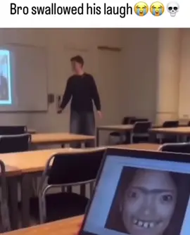 Bro swallowed his laugh 💀🤣 #School #Laughter #Bro 