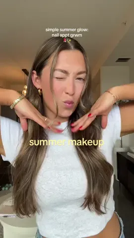 new nails loadinggg 💅🏻💅🏻💅🏻 #grwm #makeup #summermakeup #nomakeupmakeup #cleangirl @Saie @Summer Fridays @Kosas @Drunk Elephant 