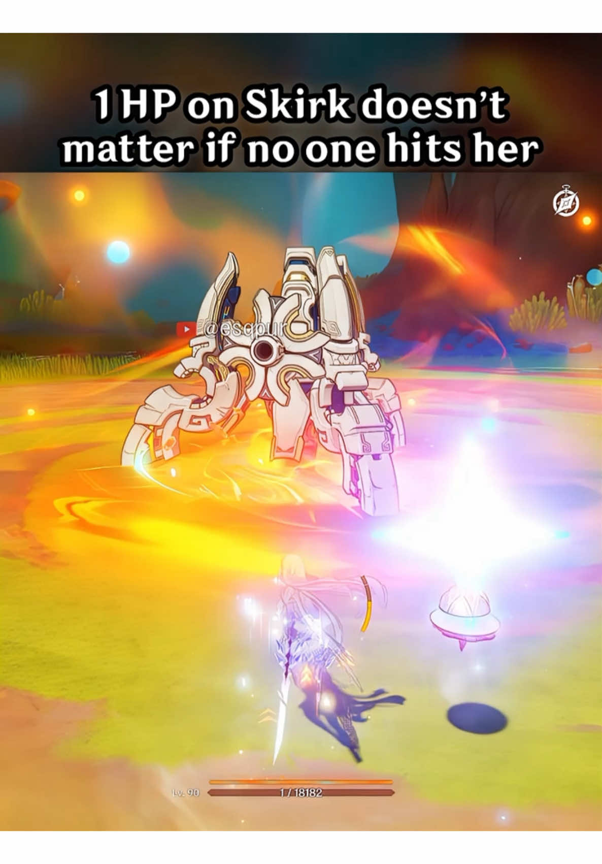 1 HP ON SKIRK DOESN'T MATTER IF NO ONE HITS HER #GenshinImpact #hoyocreators #genshinedit #genshinclip #FightLikeSkirk #GenshinSkirkGuide #Skirk